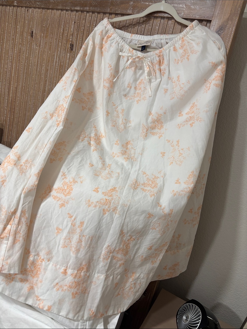 Universal Thread Cream Maxi Skirt with Peach Floral Print